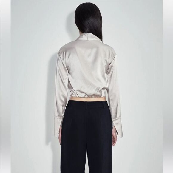 NWT Et Ochs Elegant silk  Women's Drape Top, L - Picture 3 of 14